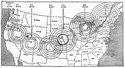 MAP SHOWING THE PATH OF THE TORNADO