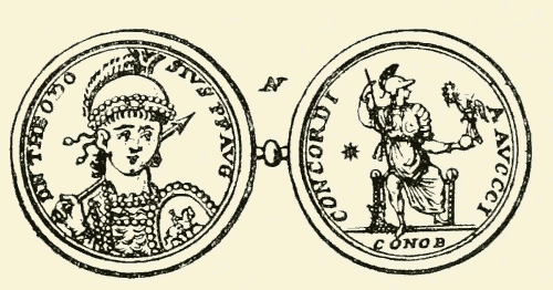 Coin of the Emperor Theodosius II.