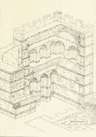 Diagram Showing the Interior of a Tower in the Theodosian Walls.