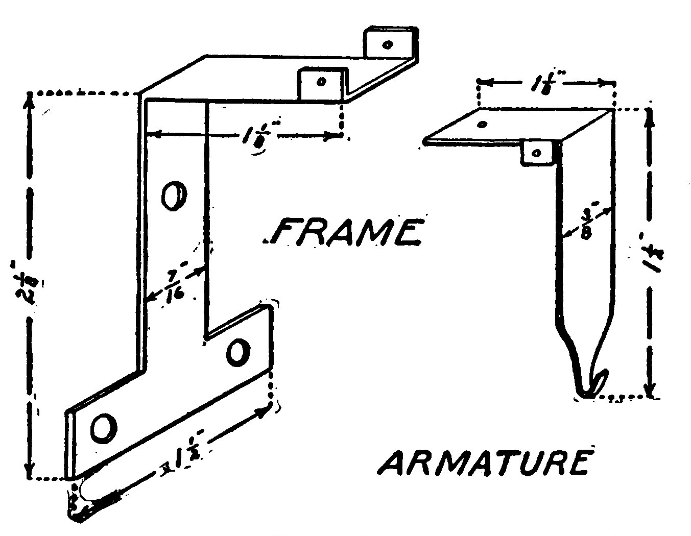 Fig 129.—Details of the Drop-Frame and Armature.