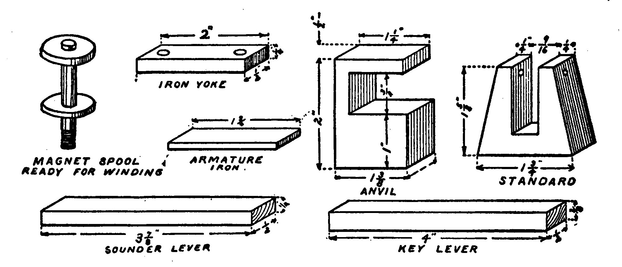 Fig. 136.—Details of the Telegraph Set shown in Figure 135.