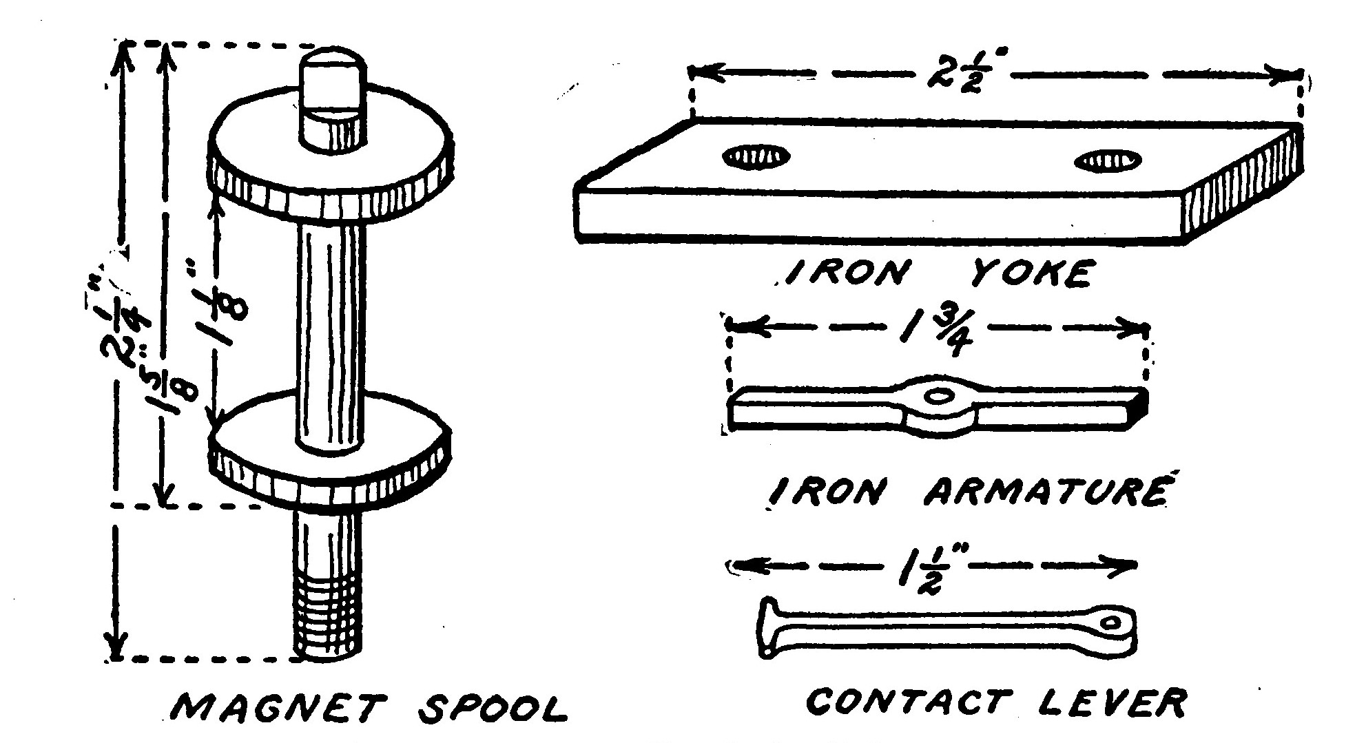Fig. 138.—Details of the Relay Parts.