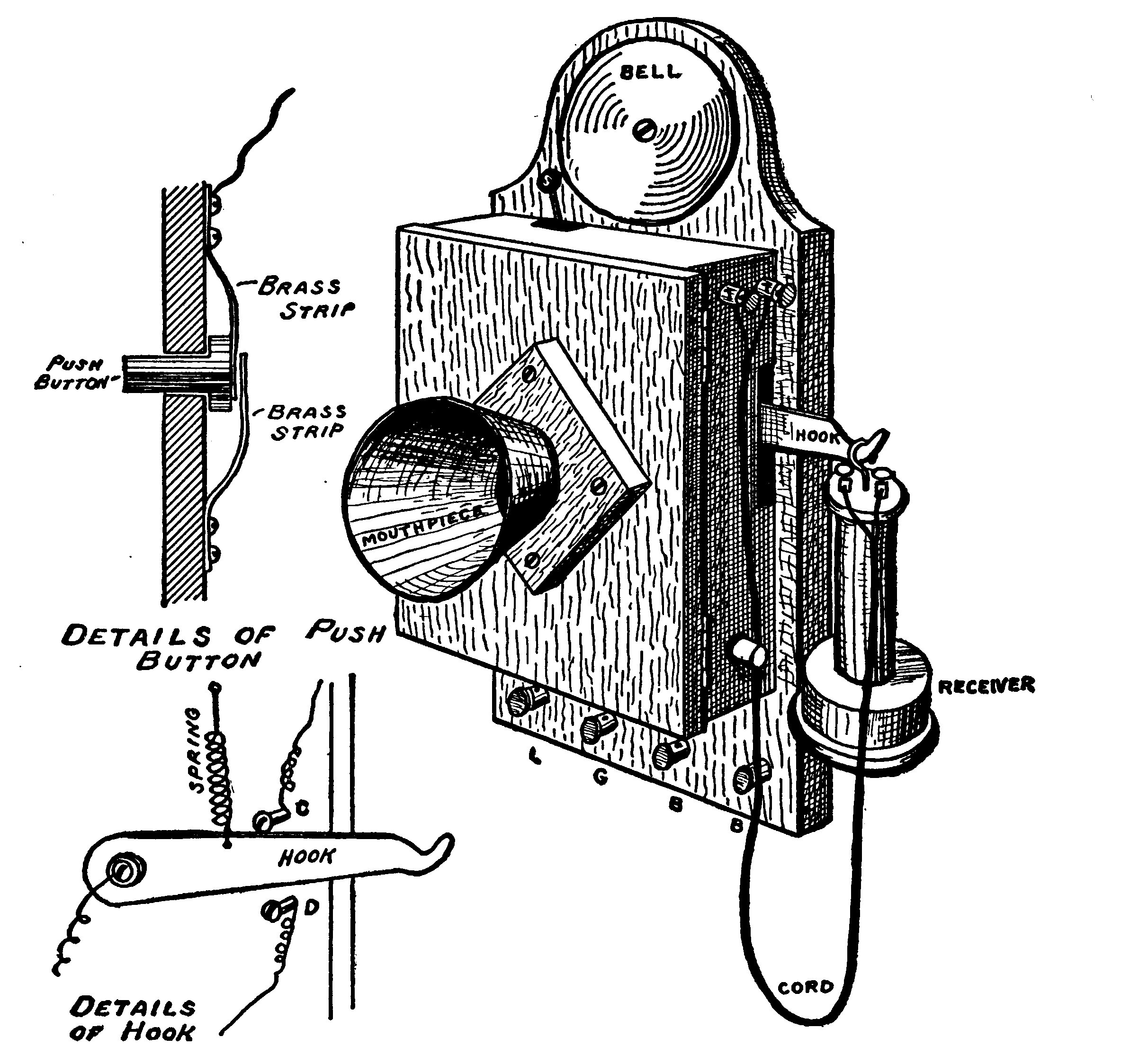 Fig. 149.—A Complete Telephone Instrument.