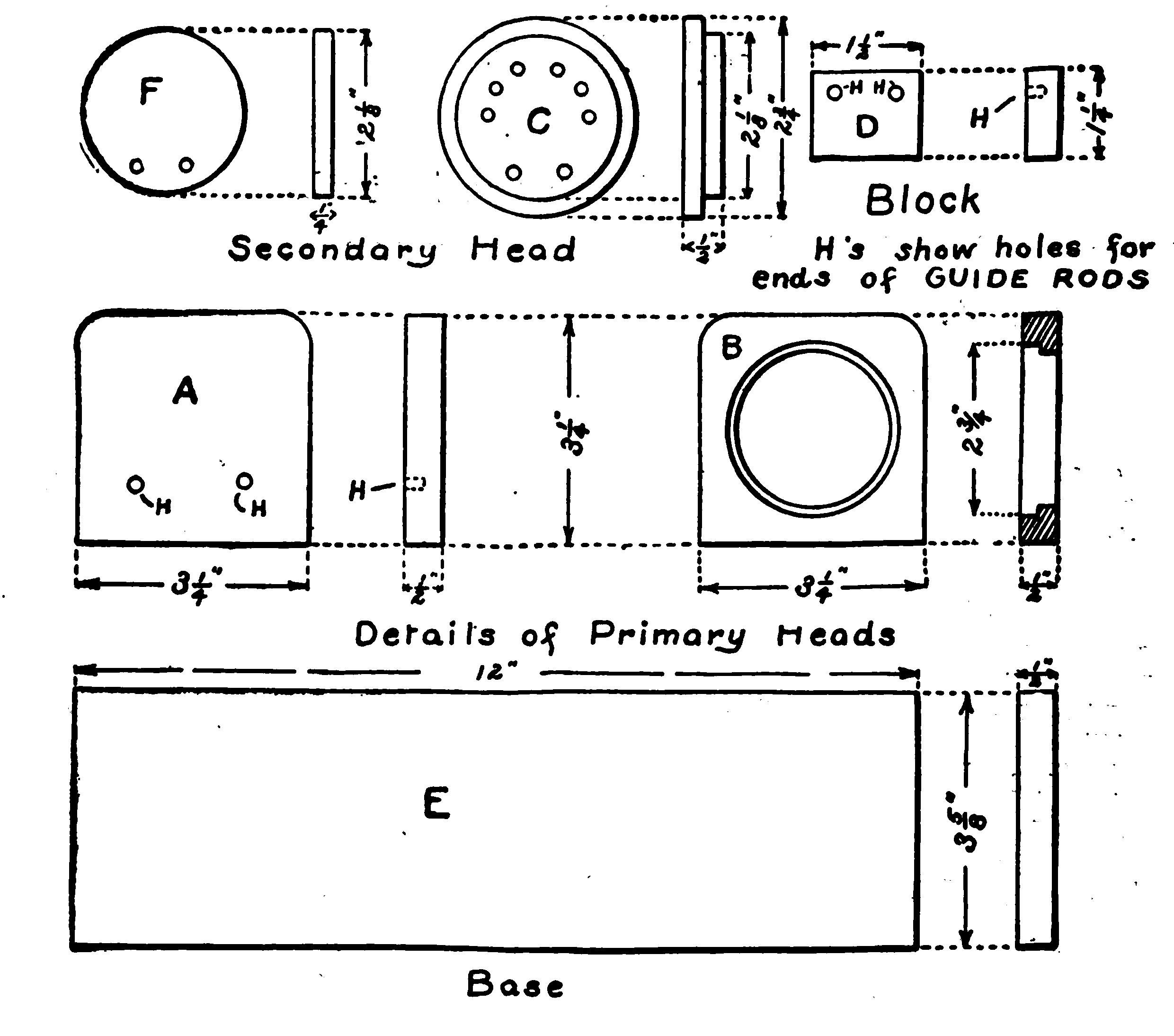Fig. 205.—Details of the Wooden Parts.