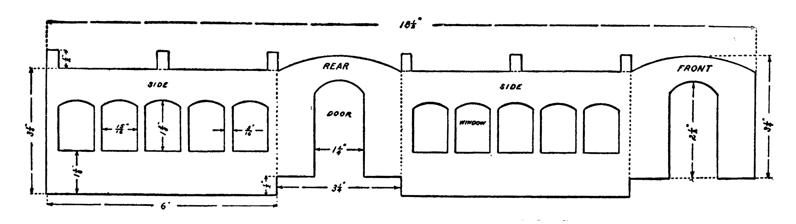 Fig. 269.—Pattern for the Sides and Ends of the Car.