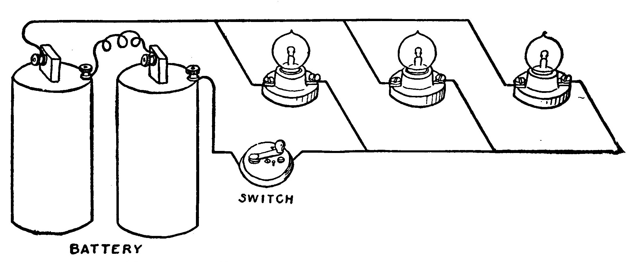 Fig. 287.—How Lamps are Connected in Multiple.