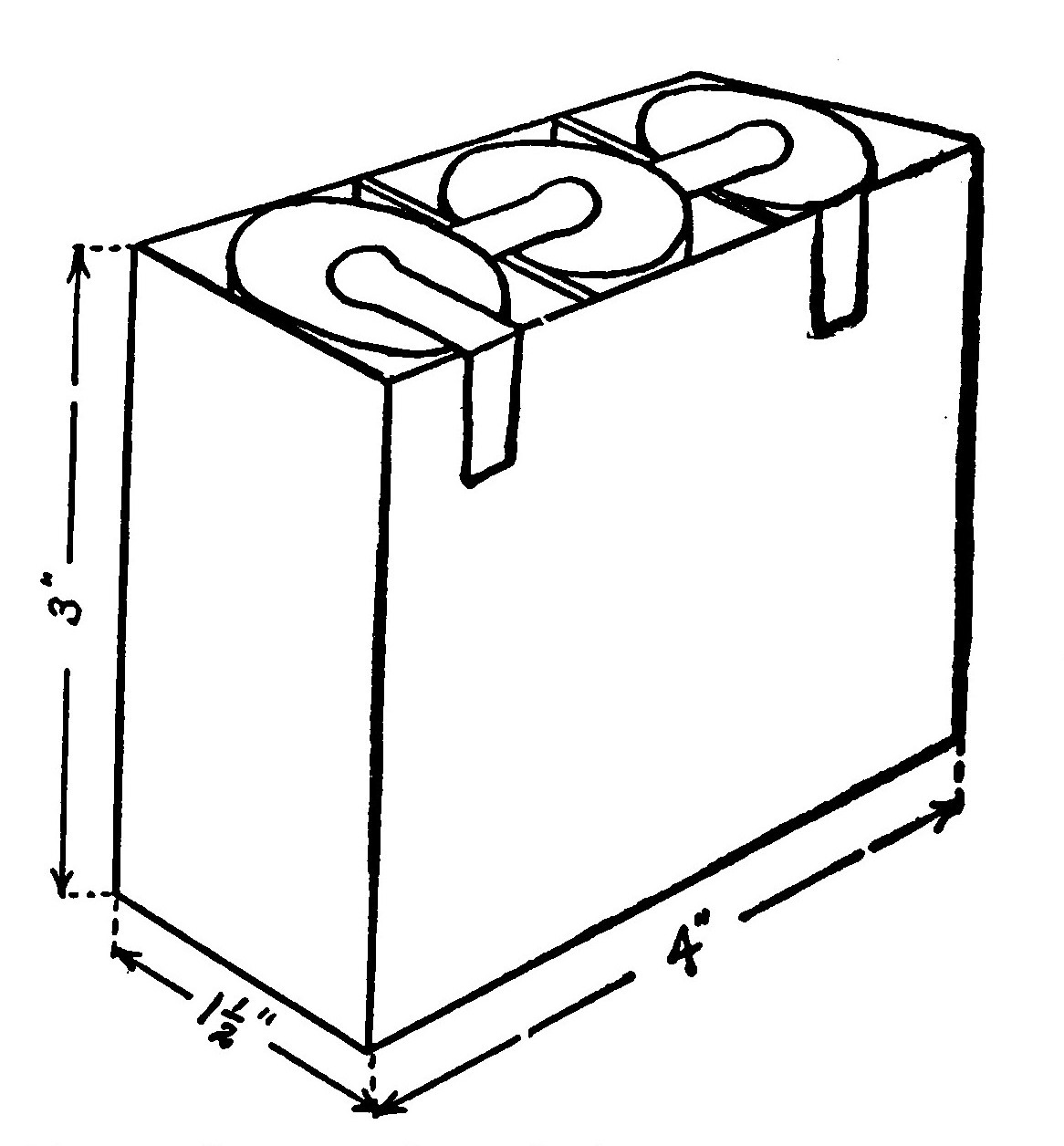 Fig. 294.—A Three-Cell Dry Battery for use in Hand-Lanterns, etc.
