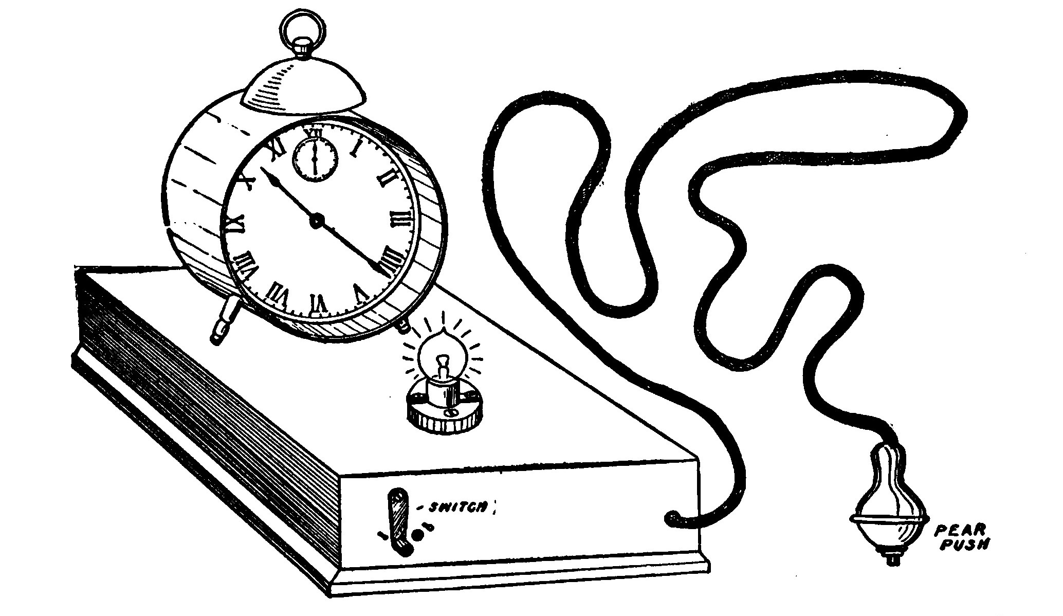 Fig. 298.—An Electric Night-Light for telling the Time during the Night.