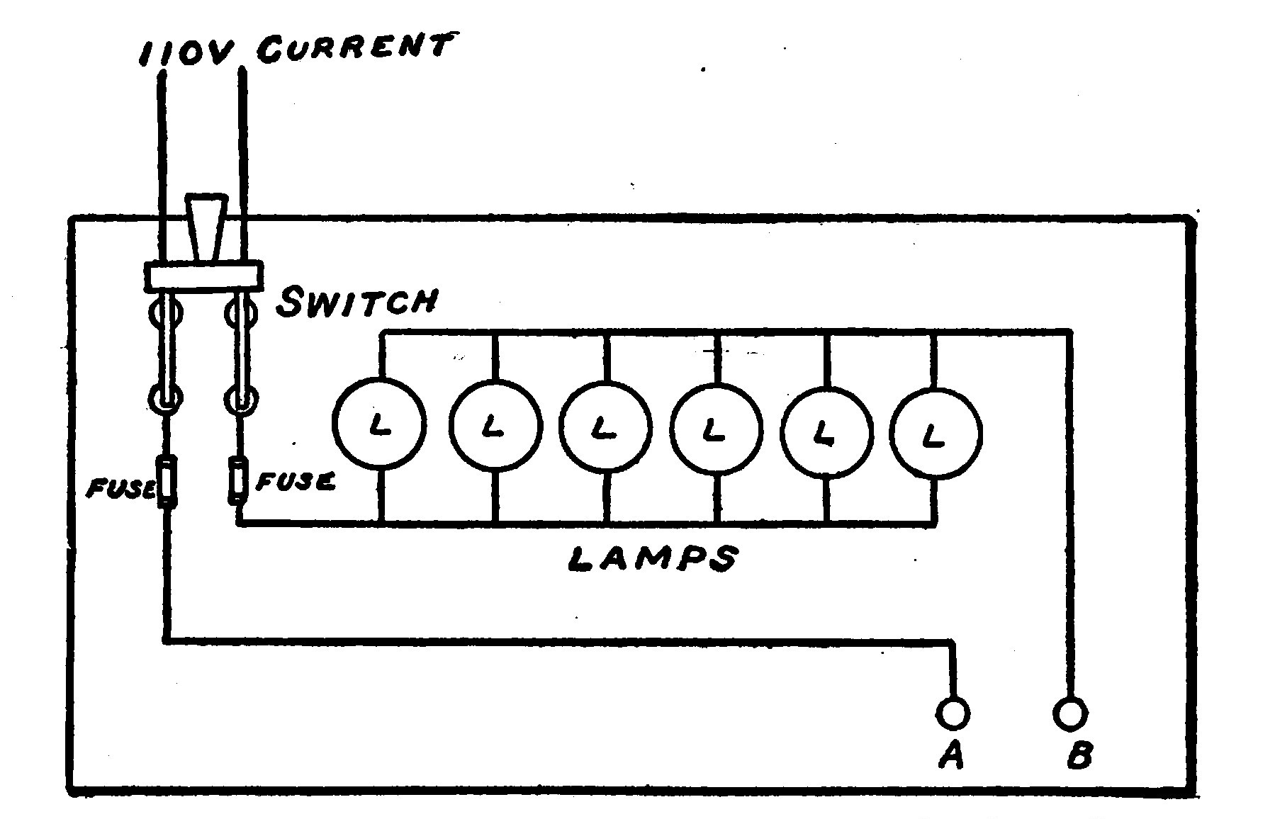 Fig 312.—Top View of Lamp Bank, showing how the Circuit is arranged.