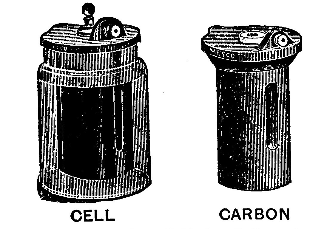Fig. 55.—Carbon-Cylinder Cell, and Cylinder.